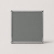 A square gray decorative frame with a polished silver metallic border and corner accents, displayed on a light gray background.