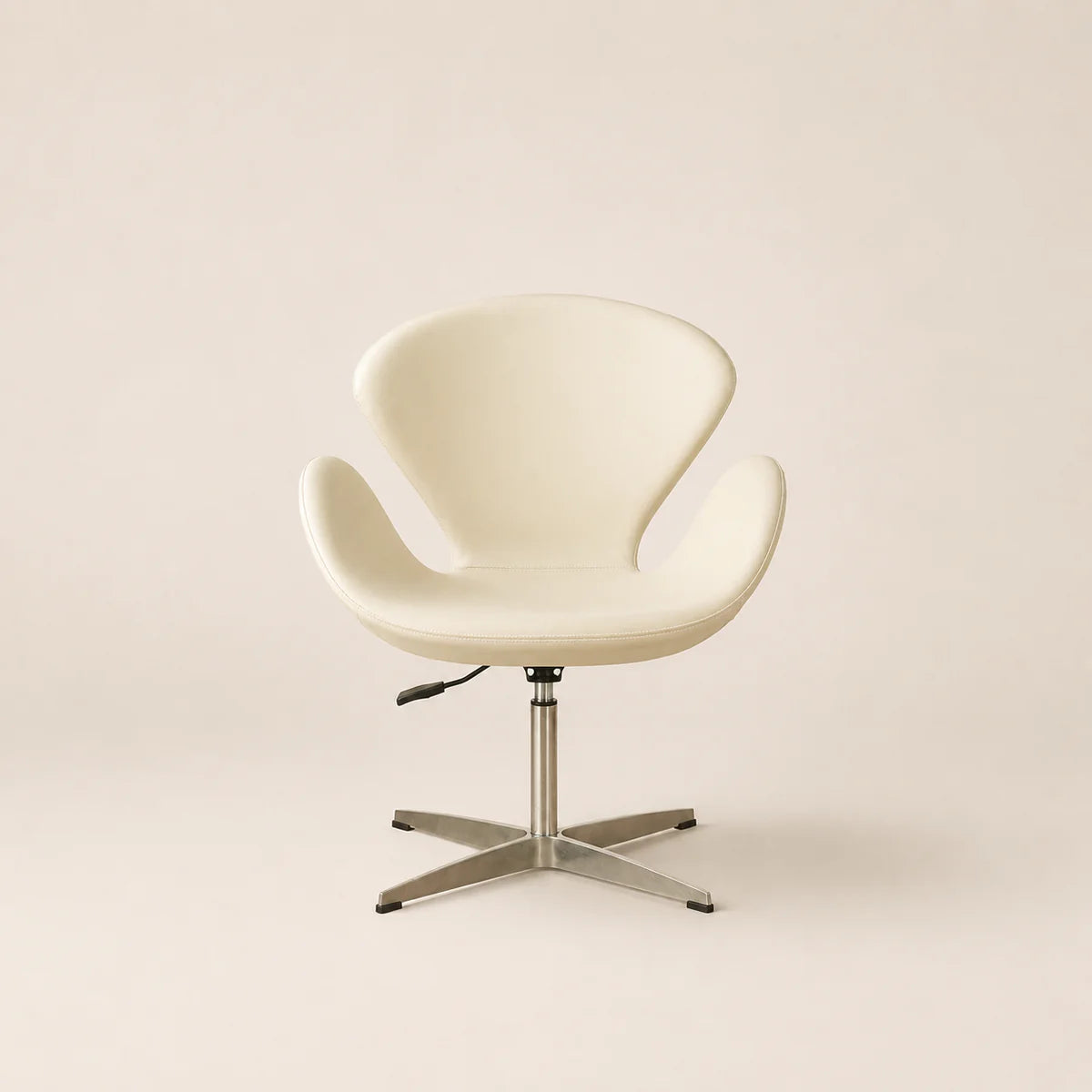 White swivel chair on a beige background