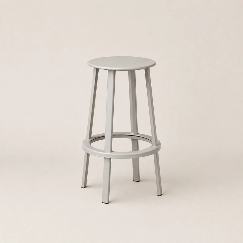 Gray bar stool on a beige background