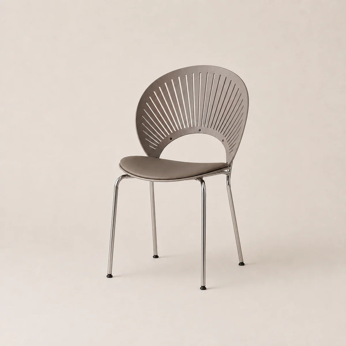 Modern chair with a minimalist design on a beige background