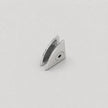 Silver pendant light with measurements on a white background