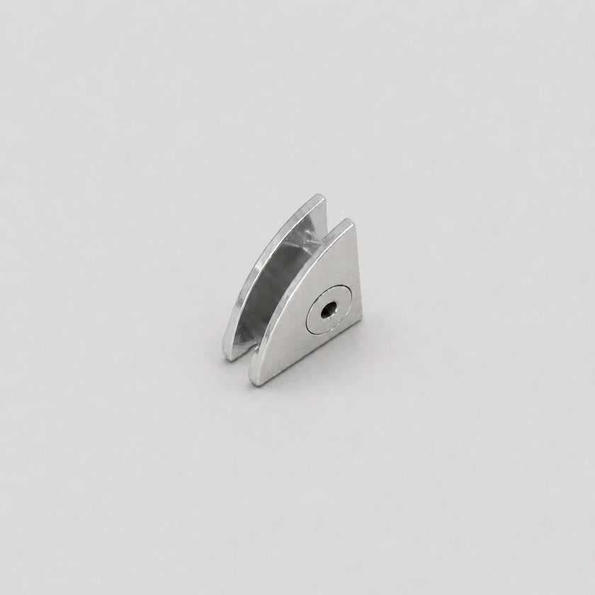 Silver pendant light with measurements on a white background