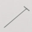 A silver metal T-handle tool with a long shaft and a flat perpendicular end, shown diagonally on a light gray background.