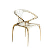 Clear chair with gold frame on a white background
