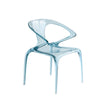 Clear plastic chair on a white background