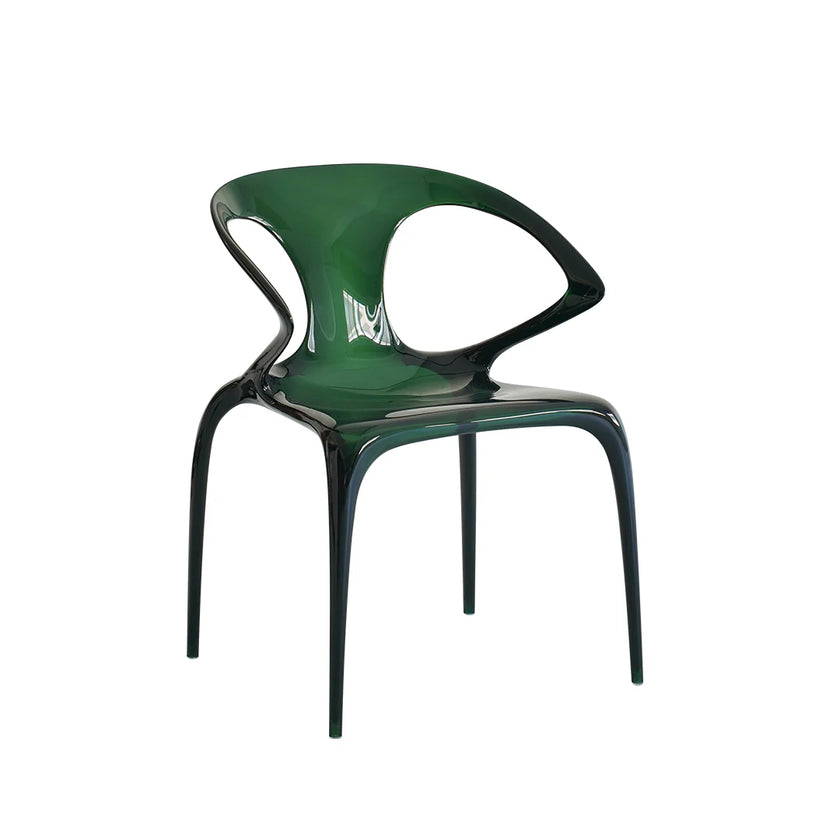 Modern green chair on a white background
