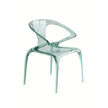 Clear plastic chair on a white background