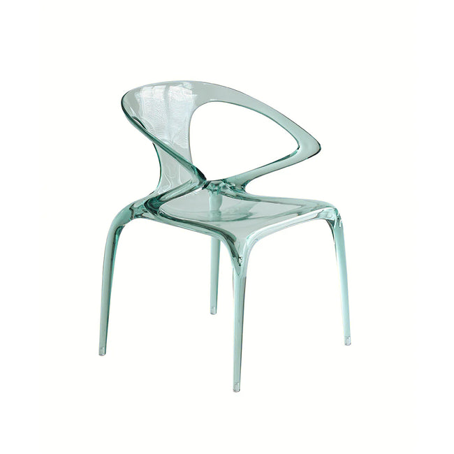 Clear plastic chair on a white background