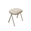 Beige stool with metal legs on a white background