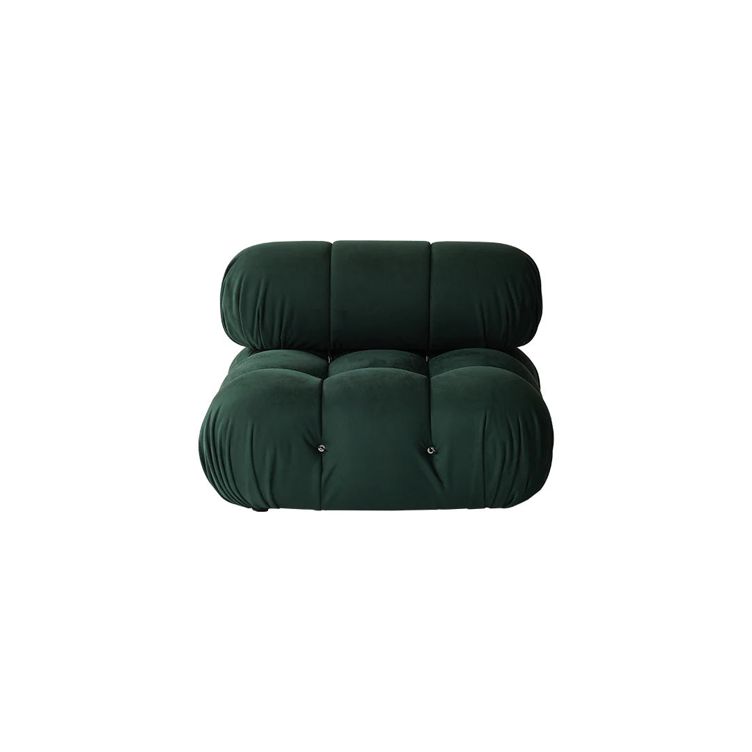 Green armchair on a white background