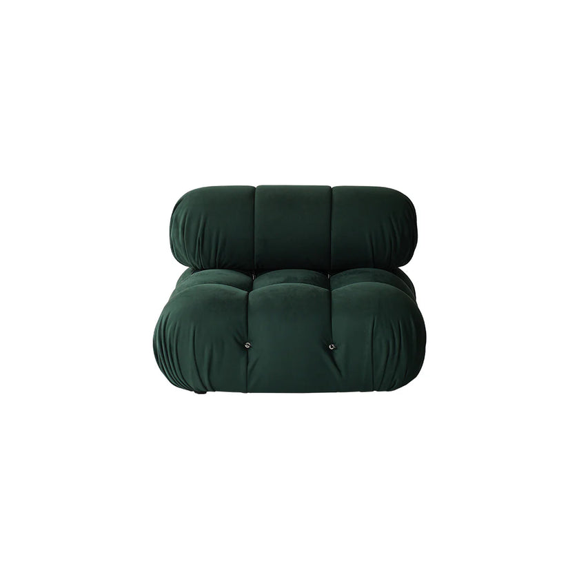 Green armchair on a white background