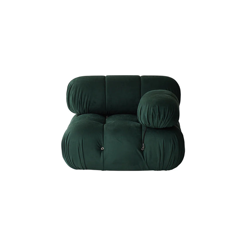 Green bean bag chair on a white background