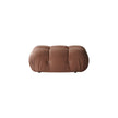 Brown cushioned ottoman on a white background