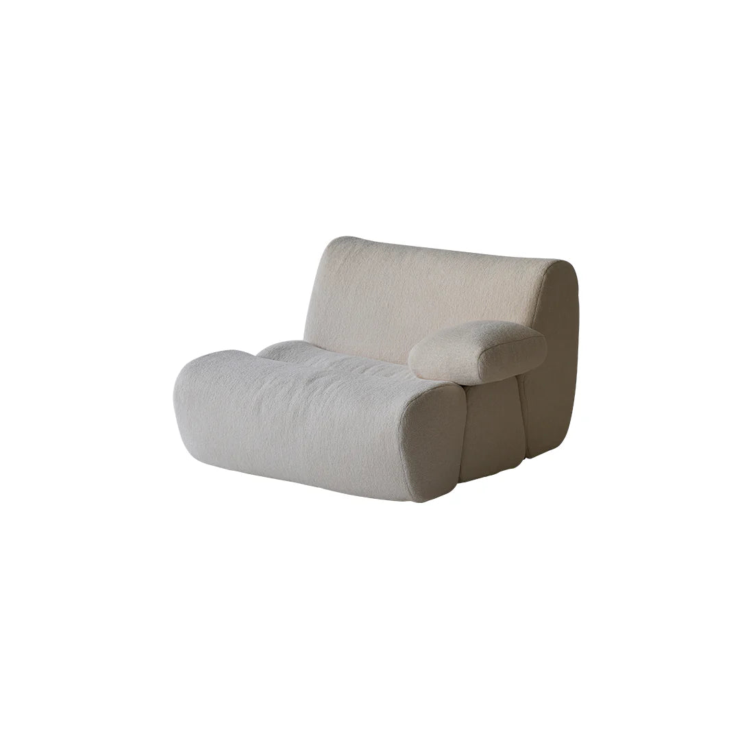 Beige armchair on a white background