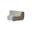 Modular sofa with curved design on a white background