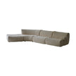 Beige sectional sofa on a white background