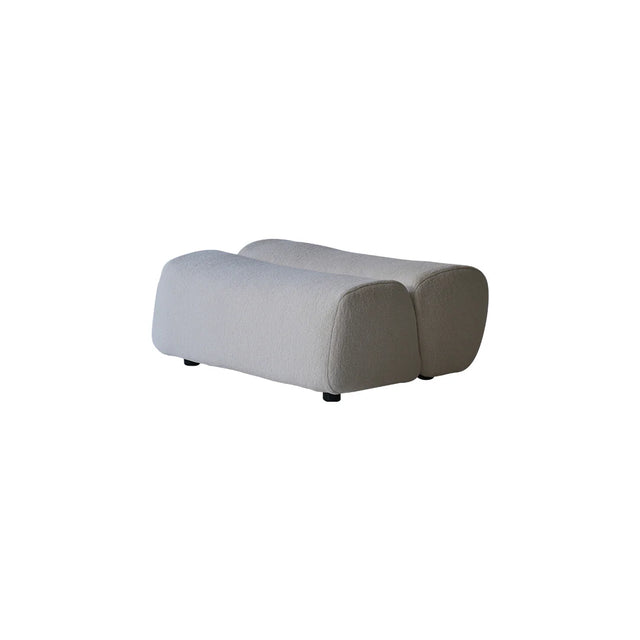 Two gray cushioned stools on a white background