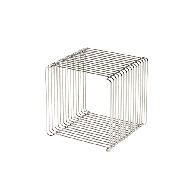 Wire mesh cube on a white background