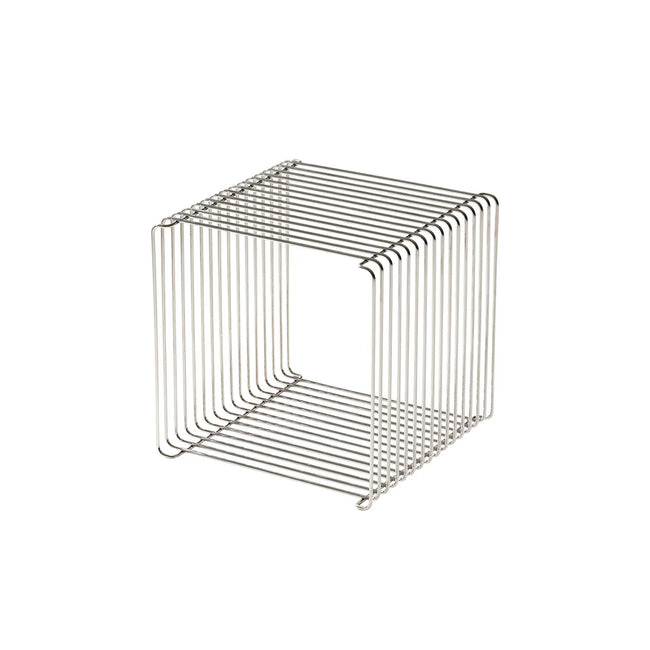 Wire mesh cube on a white background