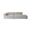 Light gray sectional sofa on a white background