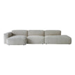 Beige sectional sofa on a white background