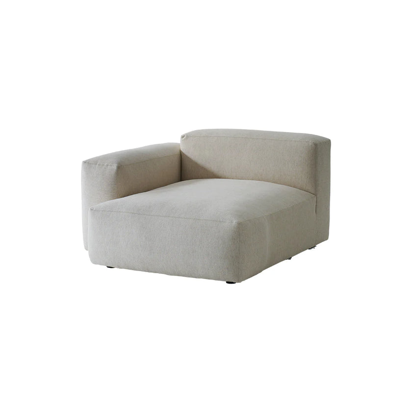 Beige corner sofa chair on a white background