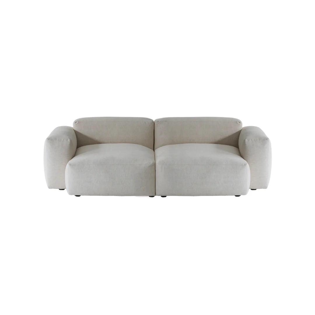 Beige sofa on a white background