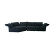 Black sectional sofa on a white background