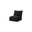 Black cushioned chair on a white background