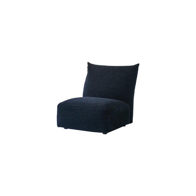 Black cushioned chair on a white background